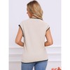 INSPIRE CHIC Women's V Neck Sleeveless Ribbed Contrast Color Trim Sweater Vest - 3 of 4