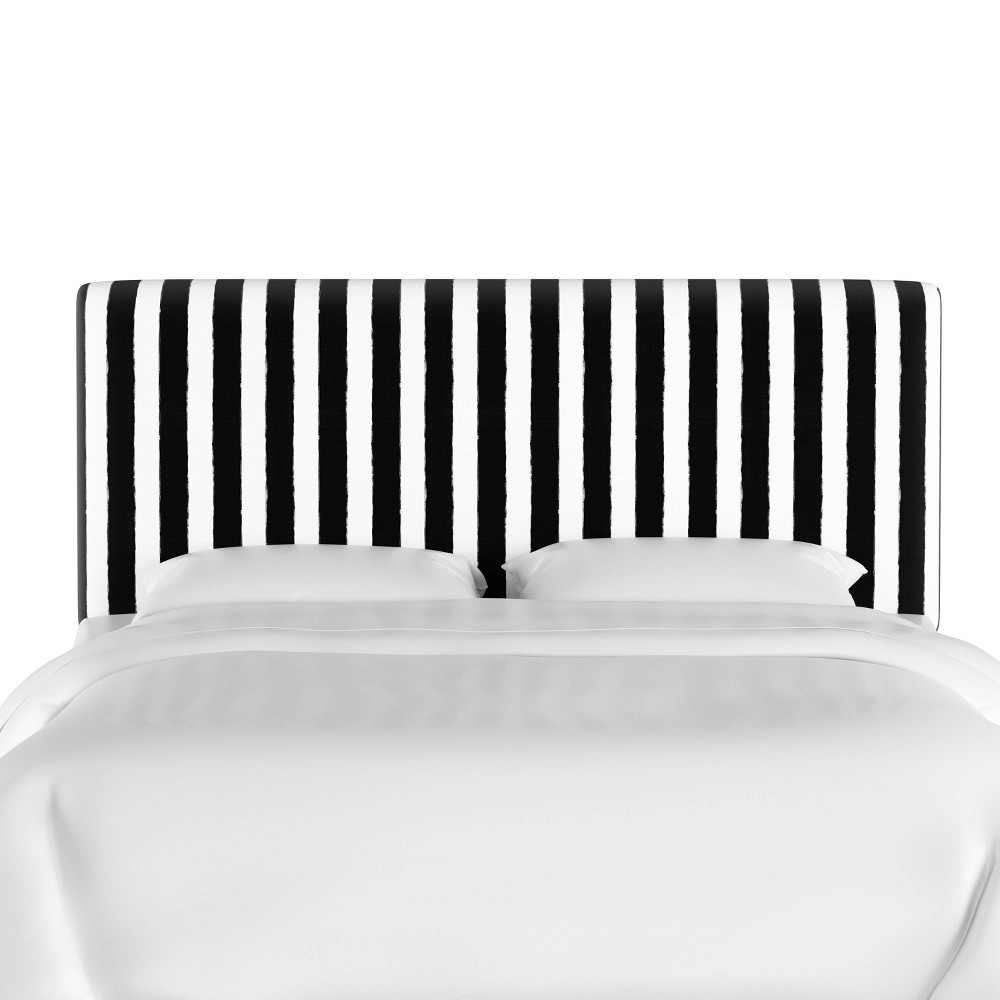 King Olivia Upholstered Headboard in Pattern Black/White Stripe - Skyline Furniture -  52765350
