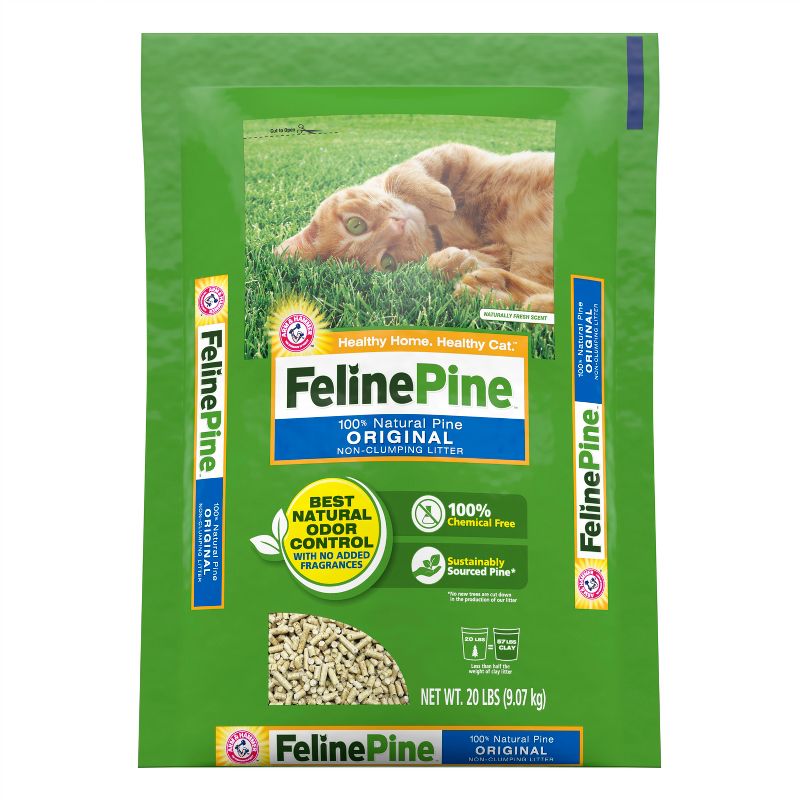 Feline Pine Original 100% Natural Low Dust Clumping Cat Litter - 20lb, 1 of 14
