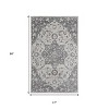 HomeRoots 8' Gray Medallion Power Loom Runner Rug - 3 of 4