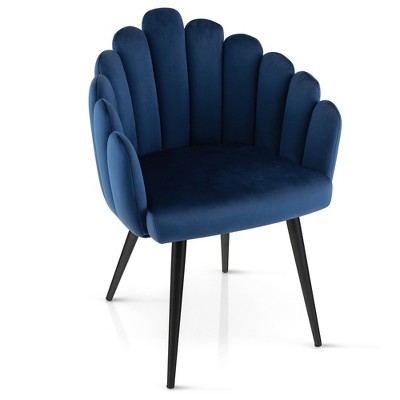 Costway Dining Chair Velvet Upholstered Modern Accent Arm Chair for Living Room, Bedroom