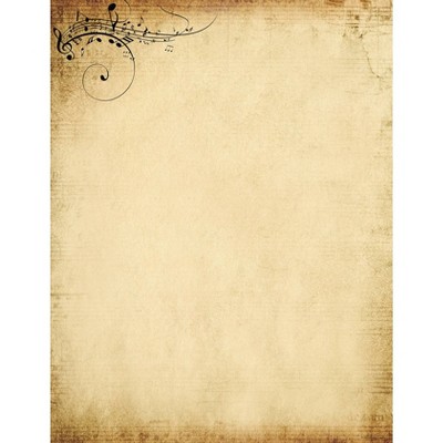 80ct Treble Clef Letterhead Ivory