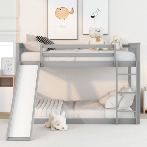 NicBex Twin over Full Bunk Bed Pine Bed Frame with Slide, Ladder and Full Length Guardrail, Space Saving, No Box Spring Required - 1 of 4
