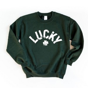 Simply Sage Market Women's Graphic Sweatshirt Lucky Arched Distressed - 1 of 4