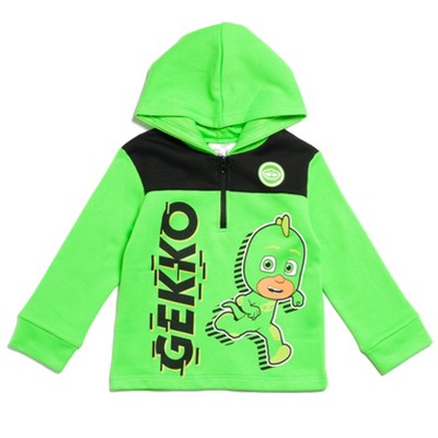 Pj Masks Gekko Fleece Half Zip Hoodie Toddler : Target