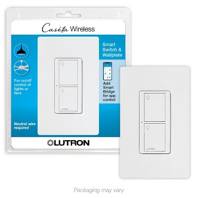 Lutron Caseta Smart Home Switch with Wallplate,  PDW-5ANS-WH-A | White