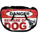 Battle Sports Beware Of Dog Protective Football Back Plate - Red/White