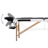 vidaXL Foldable Massage Table 2 Zones Wood Black and White - 3 of 4