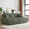 KWPZQEB 84'' Modern Sofa, Comfy Cloud Couch with 2 Ottoman & 2 Pillows, Deep Seat Corduroy 3 Seat Sofa for Living Room - 3 of 4