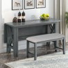 NicBex Dining Table Set for 6 Morden Folding Dining Table with Wooden Tabletop, 4 Padded Chairs and 1 Bench for Kitchen - 3 of 4