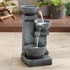 John Timberland Three Bowls 32 1/4" High Gray Faux Stone Cascading LED Floor Fountain - 2 of 4