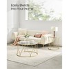 Side Table, Round End Table with Tempered Glass Top, Accent Table with Steel Frame, Modern Glam Style, Greenish Gold - 4 of 4