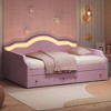 Whisen Full Upholstered Daybed with LED & 2 Drawers - 3 of 4