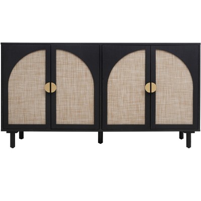 Vynxaria Decorative Storage Cabinets - Elegant Vanity Tables in Black/Beige