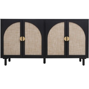 Vynxaria Decorative Storage Cabinets - Elegant Vanity Tables in Black/Beige - 1 of 4