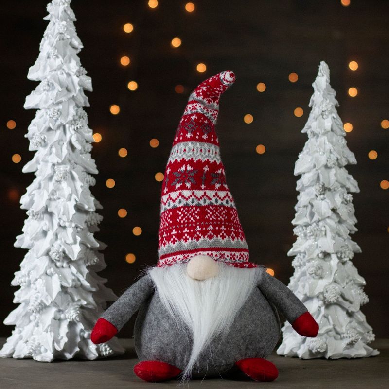 Northlight 17-Inch Red, Gray, and White Lodge-Style Tabletop Gnome Christmas Decoration, 2 of 6