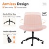 GlasFlength Office Comfy Seating Sets with Replaceable Wheels and Fixed Base, Height Adjustable Wide Seat, White, 29"*10"*23.6" - 4 of 4
