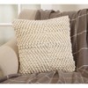 18"x18" Smocked Down Filled Square Throw Pillow Ivory - Saro Lifestyle: Modern Cotton Decor, Removable Cover, Indoor Use - 3 of 3