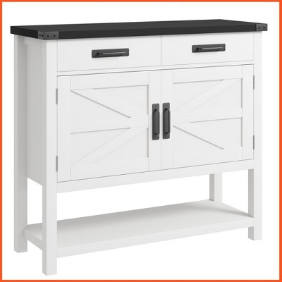 Farmhouse Entryway Table with 2-Door Cabinet & 2 Drawers