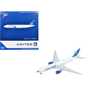 Boeing 777-200ER Commercial Aircraft "United Airlines" (N798UA) White with Blue Tail 1/400 Diecast Model Airplane by GeminiJets - 1 of 4