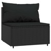 vidaXL Black Patio Middle Sofas with Cushions - Weather Resistant PE Rattan - Modular Design for Customized Lounging - Comfortable & Easy to Assemble - 3 of 4