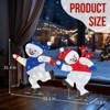 SEVOBAL Inflatable Decorations 2PCS Running Snowman Christmas Decorations 2D Holiday Decor for Xmas Outdoor Indoor Decor, White, 55.1"*10.6"*35.4" - 4 of 4