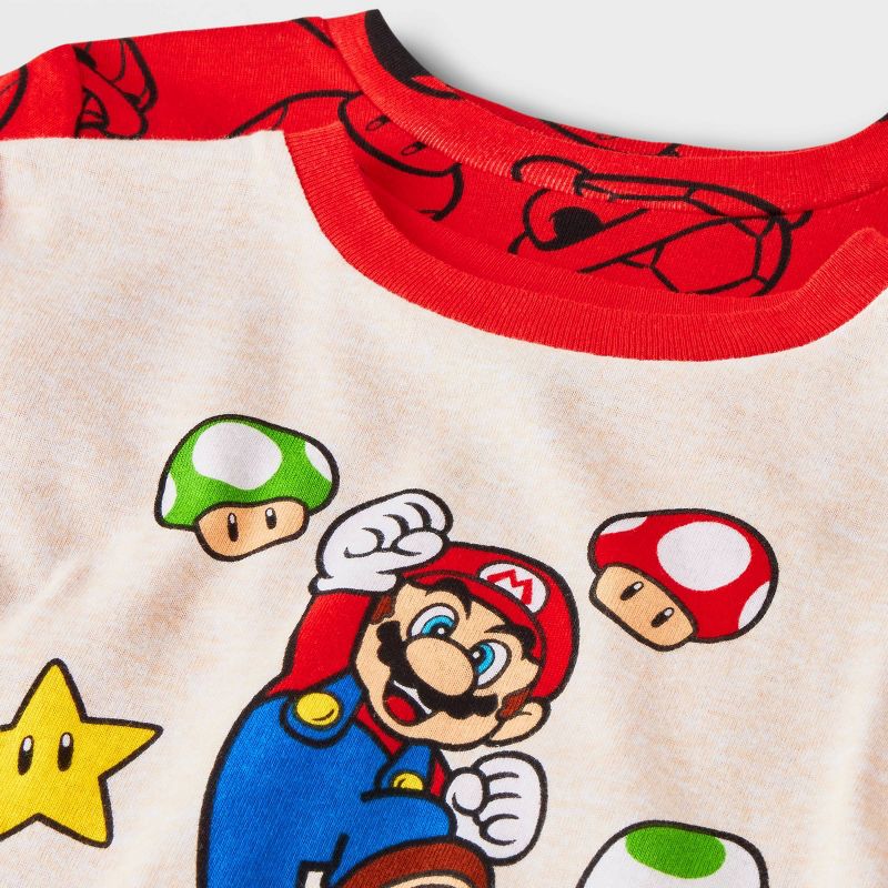 Boys&#39; Super Mario 4pc Snug Fit Pajama Set - Red/White, 3 of 5