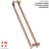 Modern Copper Push Pull Door Handle – Long Stainless Steel Handle for Glass, Barn, Shower, or Wooden Doors – Contemporary Entry Hardware - 4 of 4