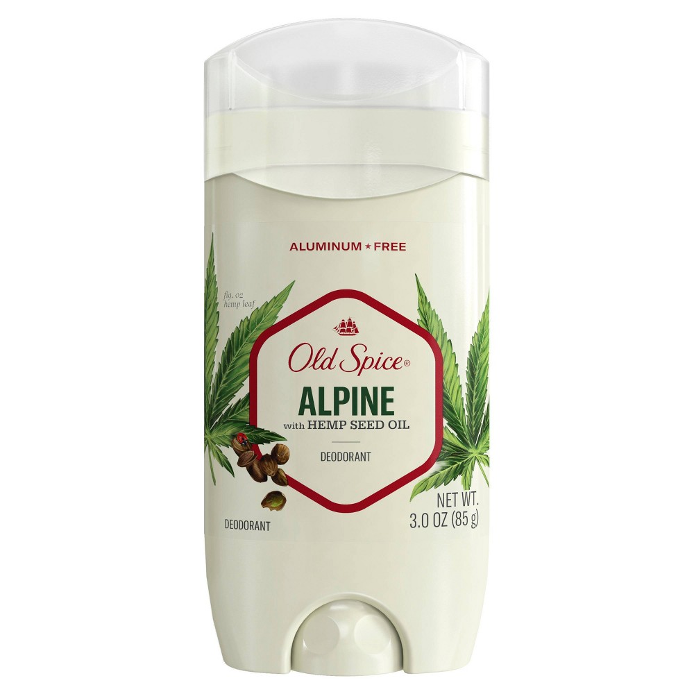 Old Spice Men s Deodorant Alpine with Hemp Oil  Aluminum-Free  3 oz