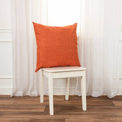 Burnt Orange 22"x22" Poly Filled Square Throw Pillow