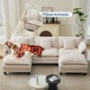 Sectional Sofa, Corduroy Cloud Couch with Movable Ottoman & Throw Pillows,  L/U-Shaped Sofa, for Living Rooms, Offices, Bedroom, Apartment - 4 of 4