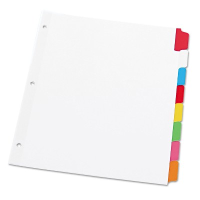 UNIVERSAL Write-On/Erasable Indexes Eight Multicolor Tabs Letter White 20819