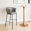 Gray Faux Leather 38.4" H Barstool with Armrests, Steel Frame by Zuo Modern - 2 of 4