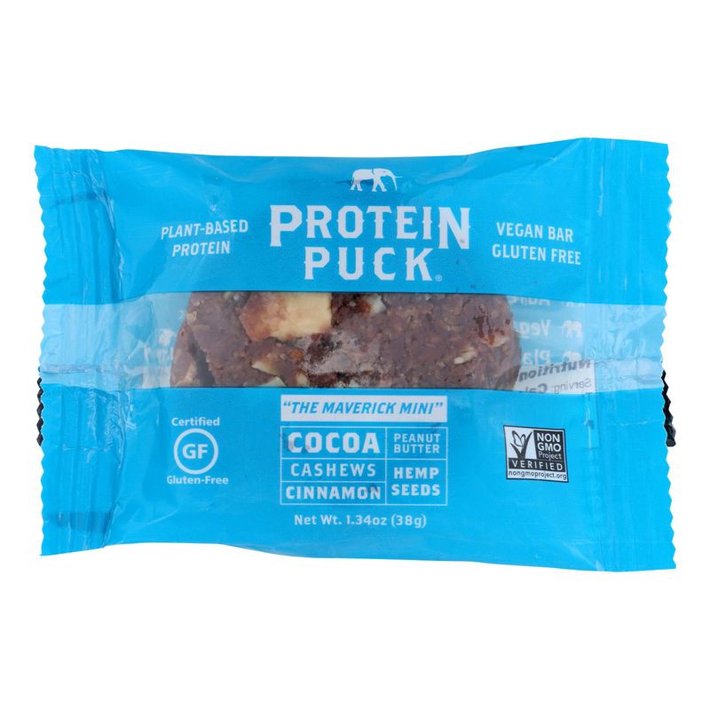 Protein Puck Mini Cocoa Cashews Cinnamon Plant-Based Protein Bar - 12 bars, 1.34 oz, 2 of 5