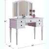 PAGED Makeup Vanity Desk Contemporary Makeup Table with 3-Mode Lighted Mirror, Socket, Drawer, 3 Shelves for Bedroom, Powder Room - 4 of 4