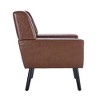 CENGHU Leather Material Ergonomics Accent Chair, Modern Upholstered Living Room Chair With Black Legs, for Indoor Home - 2 of 4