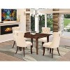 5-Piece Mahogany Finish Solid Wood Top - Rectangular Dining Room Set  - Seats 4 - 2 of 4