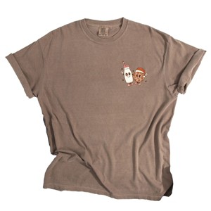 Simply Sage Market Tis The Season Milk And Cookies Front And Back Garment Dyed Tee - 1 of 4