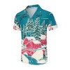 BLUEMING Men's Hawaiian Shirt Short Sleeve Floral Button Down Shirts Hot Holiday Beach Shirts - 2 of 4