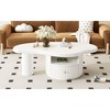 NicBex Set of 3 Cloud-Shaped Coffee Table with Dual Hidden Drawers + 2 Small Stools, Modern Center Table Living Room Set - 3 of 4