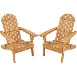 Yaheetech 2-piece Folding Adirondack Chair Solid Wood Outside Chair, Brown