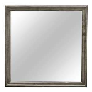 GlasFlength Decorative Wall Mirrors Contemporary Framed Mirror with Warm Finish Simple Design for Modern Interiors Living, Gray, 38"*1"*38" - 1 of 4