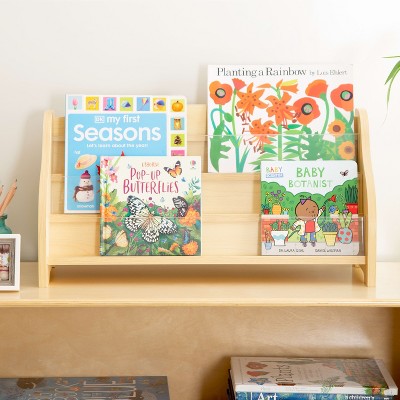 Natural Maple Tabletop Book Display with Acrylic Dividers