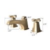 ALEXOUN  Two Handle Widespread High-arc Bathroom Faucet with Drain Assembly, Brushed Gold - 3 of 4