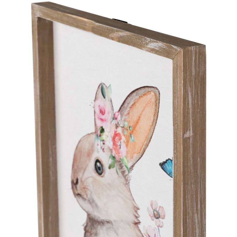 Northlight Easter Bunny with Flowers Framed Wall Sign - 11.75", 5 of 7