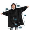 PAVILIA Wearable Blanket Sweatshirt Kids Boy Girl, Warm Cozy Giant Hoodie, Fleece Faux Shearling Oversized Sweater, Big Pocket - 4 of 4