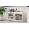 GlasFlength Decorative Storage Cabinet, 4-Door Cabinet with Two Drawers and Two Shelves for Kitchen, Dining Room, White, 47.95"*15.35"*32.08" - 4 of 4