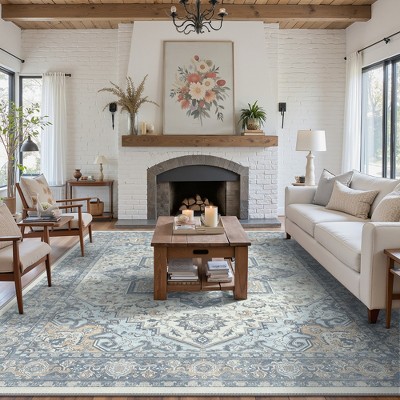 Abynow Medallion Faded Persian Indoor Area Rug