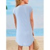 Girl's V Neck Short Sleeve Beach Dress Summer Swimsuit Bikini Cover Up - 4 of 4