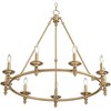 Stiffel Warm Antique Gold Wagon Wheel Chandelier 35" Wide Farmhouse Rustic 9-Light Fixture for Dining Room Living House Foyer Kitchen Island Entryway - 3 of 4